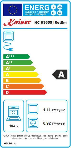 Label énergétique Kaiser HC 93655 IRotEm