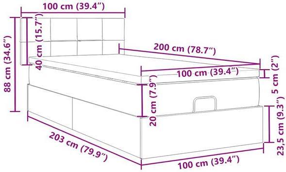 Produktbild vidaXL Ottoman-Bett (100 x 200 cm)