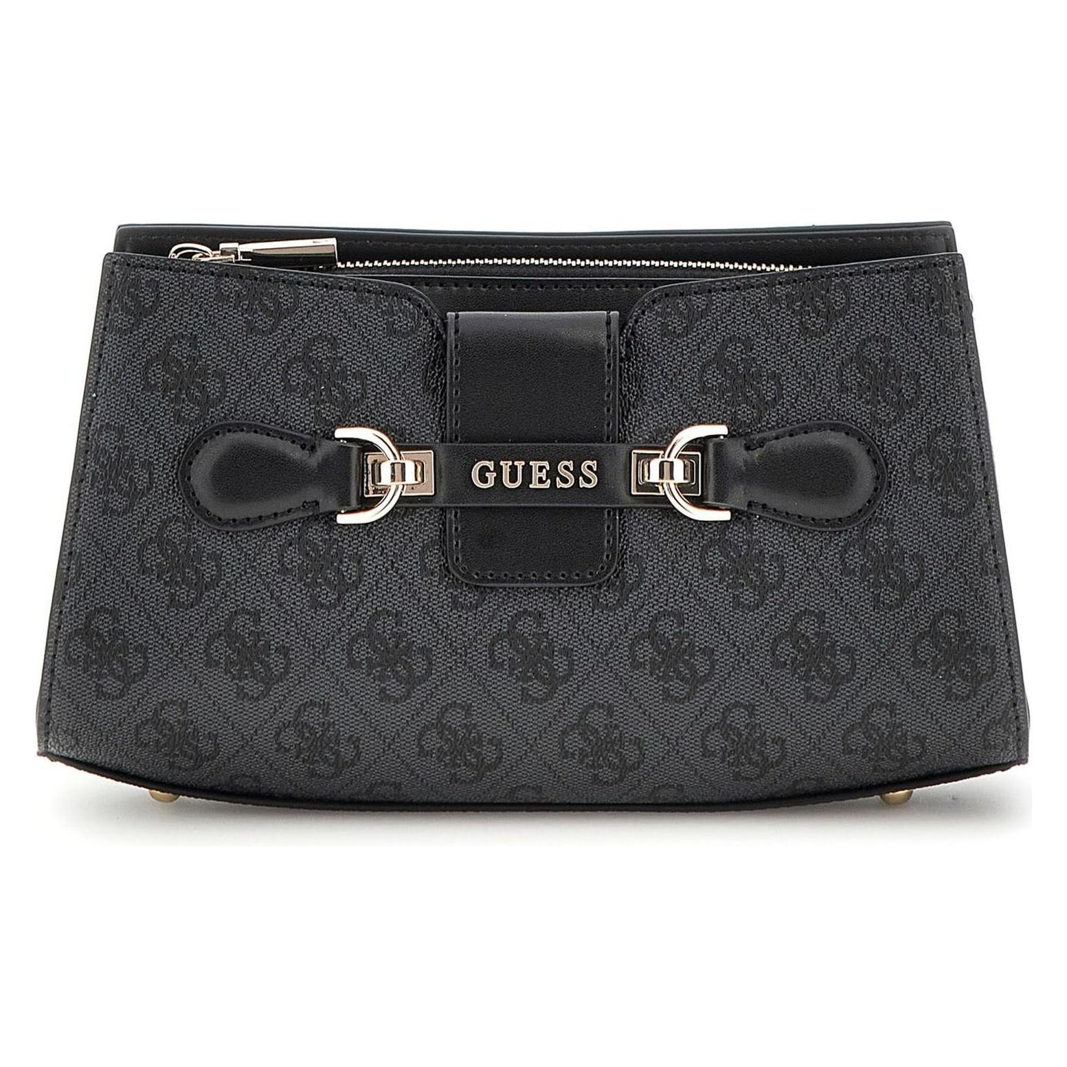 Guess, Damen, Handtasche, Borsa A Tracolla Nolana Con Cerniera Superiore, Grau, Schwarz