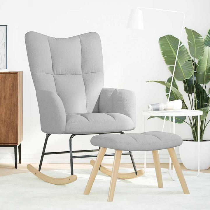 Actual product image vidaXL Schaukelstuhl mit Fusshocker