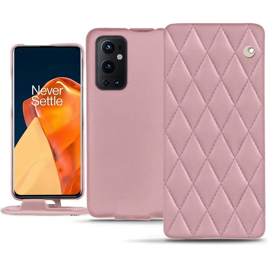 Noreve Lederschutzhülle vertikal (OnePlus 9 Pro), Smartphone Hülle, Rosa