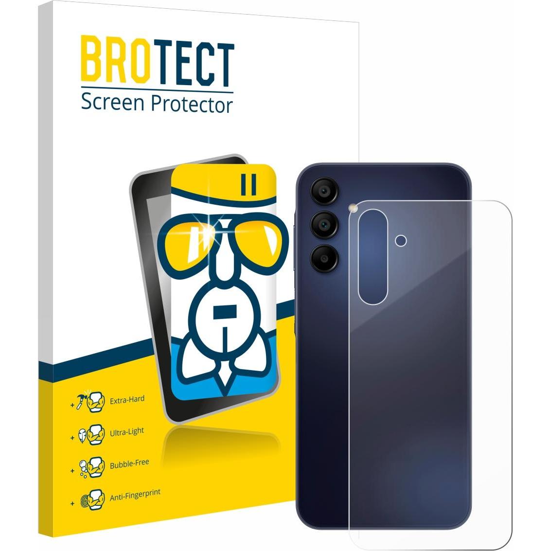 BROTECT AirGlass Panzerglasfolie (1 Stück, Samsung Galaxy A15 5G), Smartphone Schutzfolie, Transparent