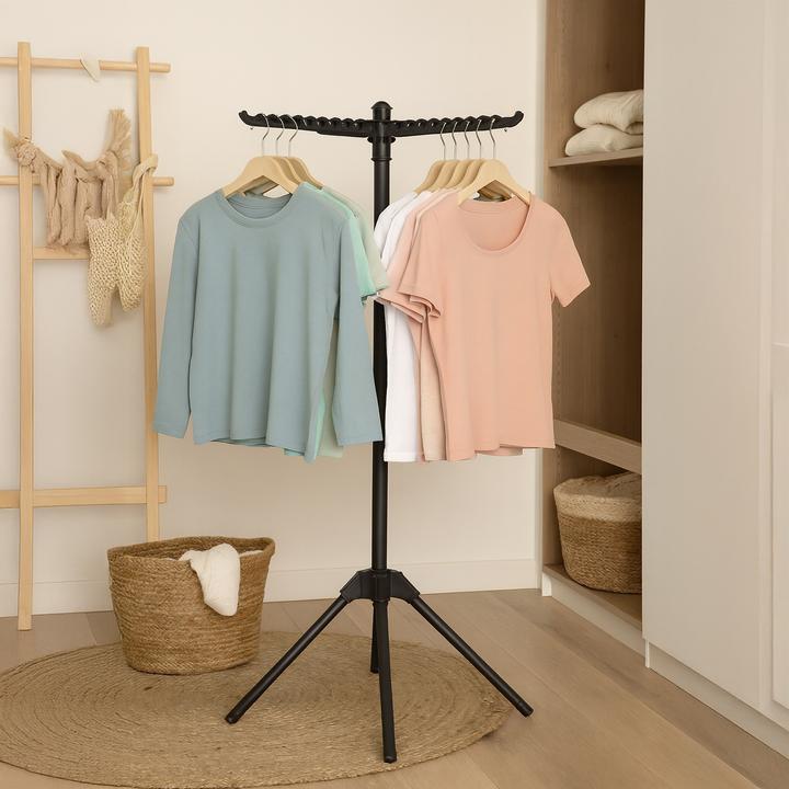 Produktbild Relaxdays - Bügelwäscheständer für 27 Kleiderbügel, Weiss, 143 x 56 cm