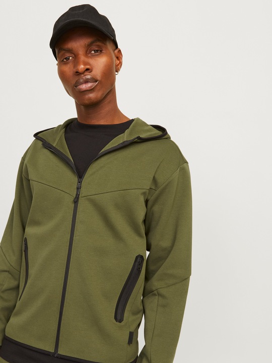 Actual product image Jack & Jones Single-coloured hooded sweatshirt Hooded sweatshirt with zip (XS)