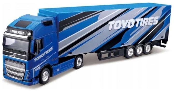 No Name Bburago Diecast 1:43 Hauler with Trailer Car Volvo FH16 Toyo Edition Blue Ages 3+ 18-31461