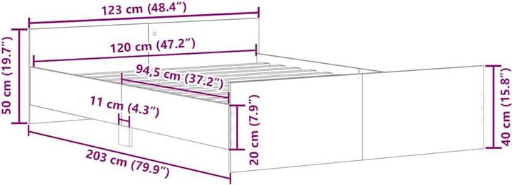 Produktbild vidaXL Bettgestell (120 x 200 cm)