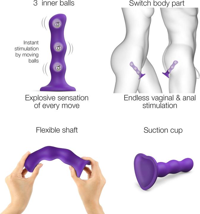 Immagine prodotto Strap-on-me Dildo Geisha Balls Viola (M)