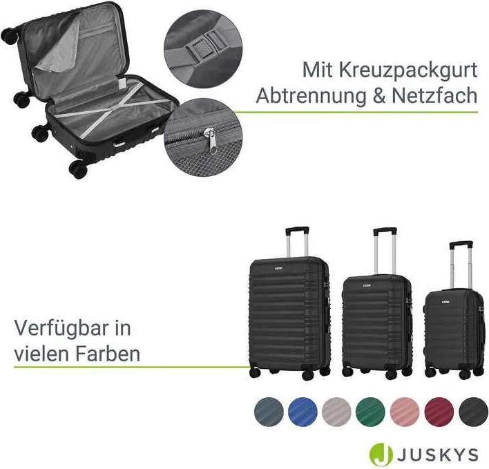Produktbild Juskys 3-teiliges Hartschalenkoffer-Set mit 360° Rollen (120 l)