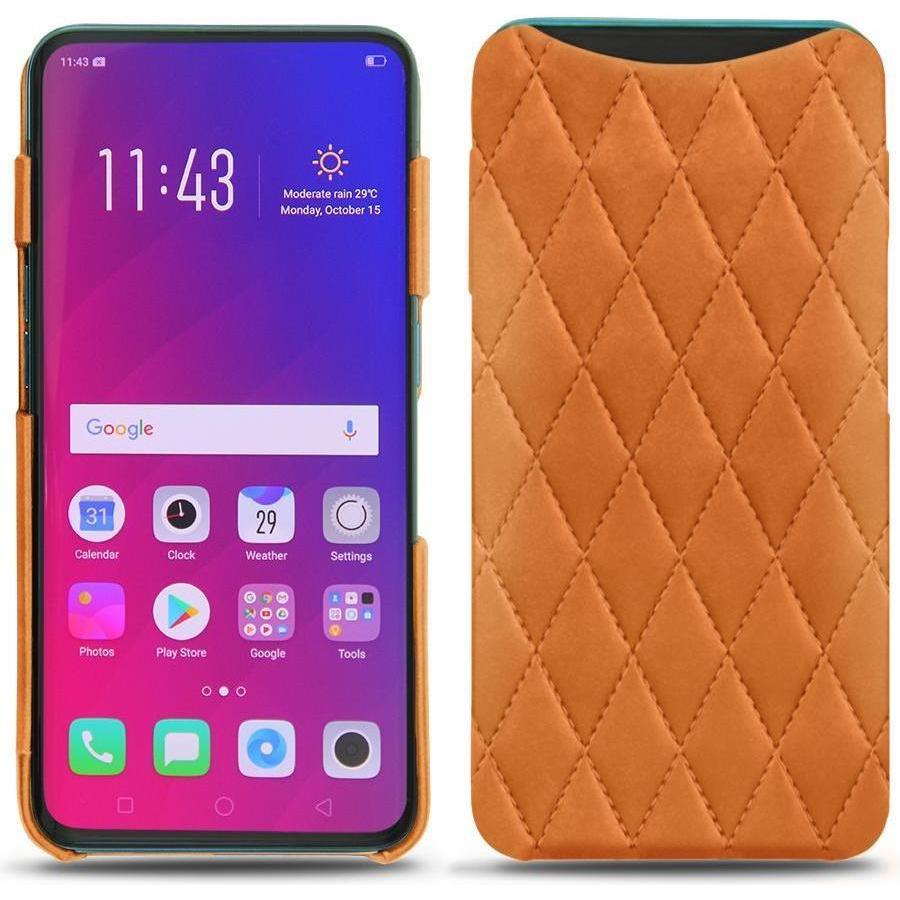 Noreve Lederschutzhülle (Oppo Find X), Smartphone Hülle, Orange