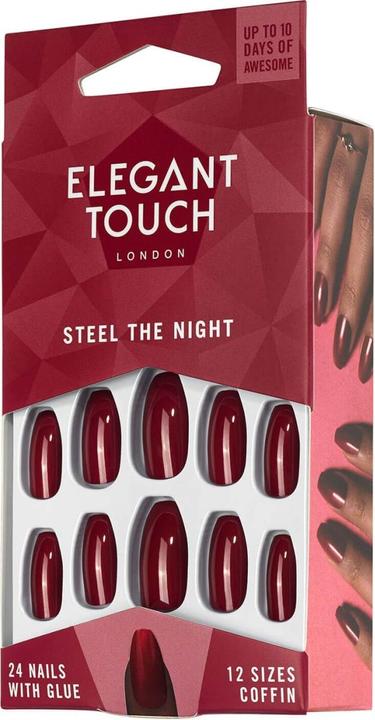Actual product image Elegant Touch Trend Steel The Night Red Squaletto (Artificial nails)