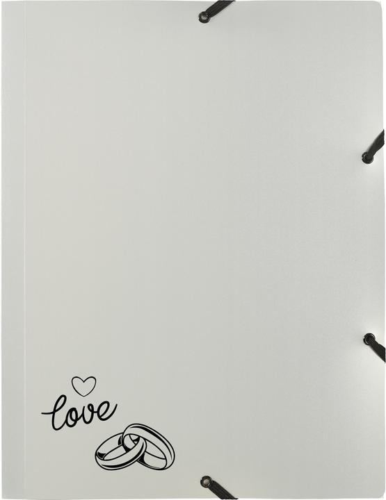 Produktbild Kolma Gummizugmappe Wedding A4 opak silber "love" (A4, 1x)