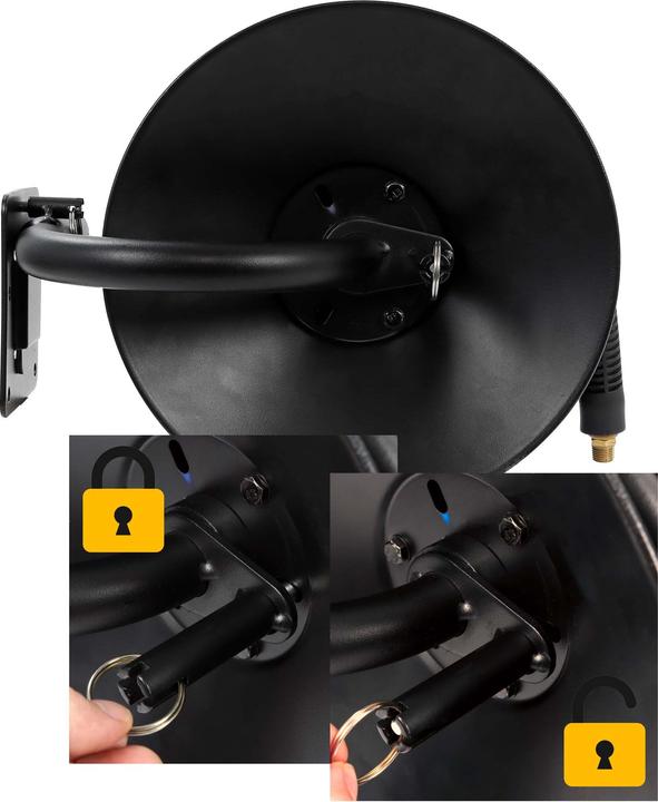 Actual product image Wiltec Compressed air hose reel 15m compressed air hose reel 20bar reel