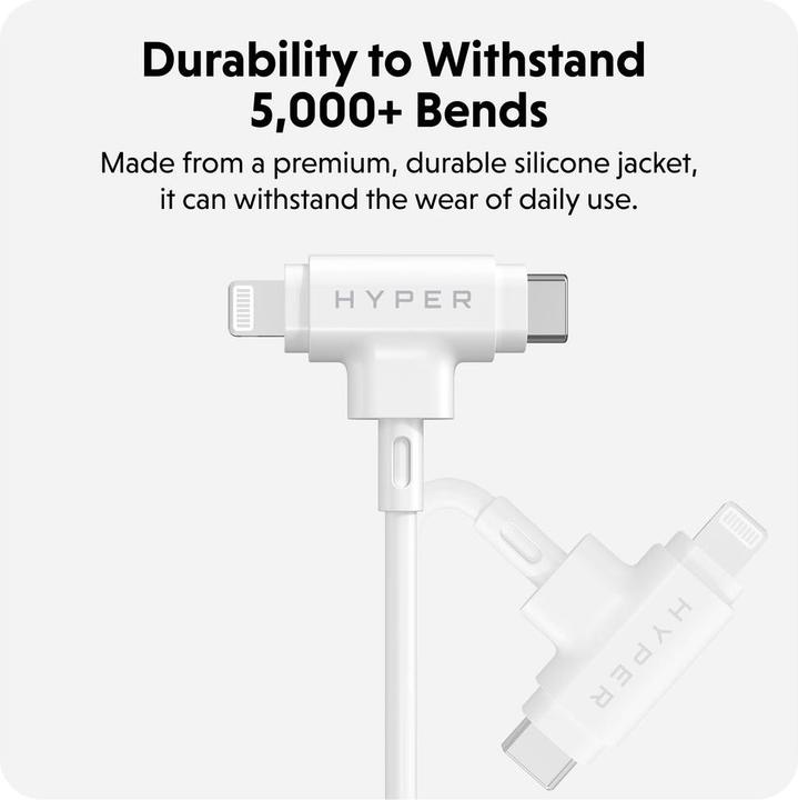 Actual product image Targus HyperJuice Silicone USBC/Lightning60W WT (1.50 m, USB 2.0, 60 W)
