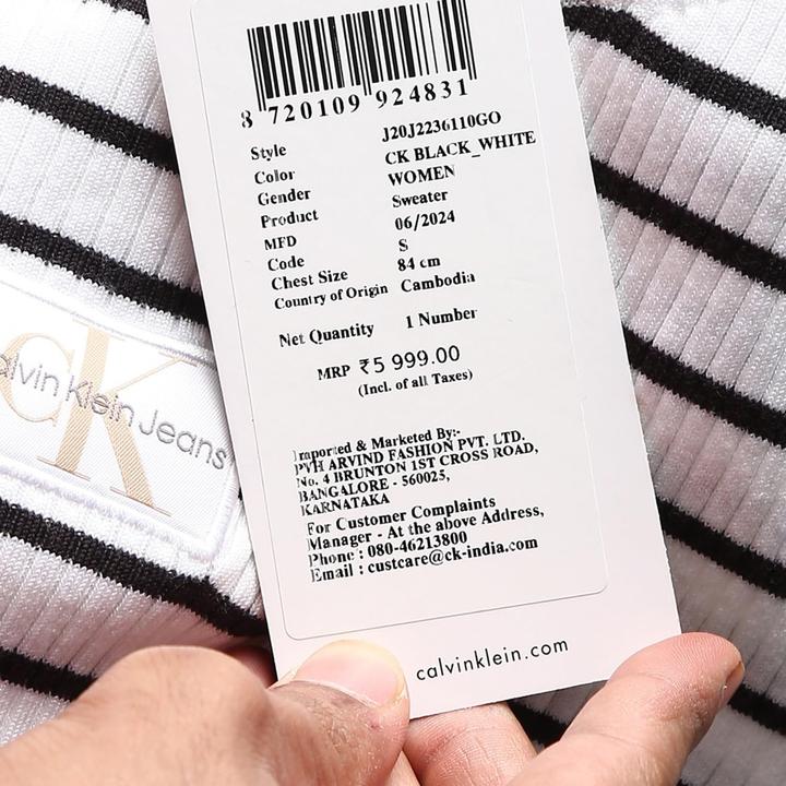 Produktbild Calvin Klein Gewebtes Etikett enge Strickjacke (XL)