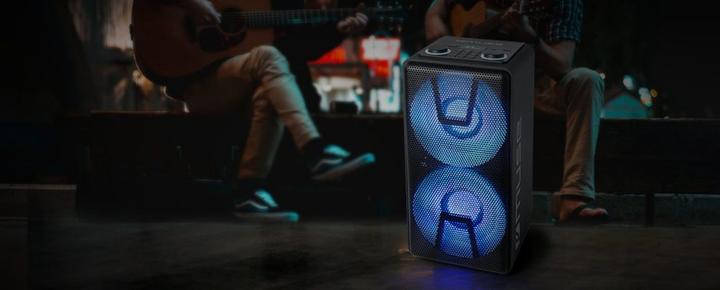 Actual product image Muse M-1805 DJ portable speaker Stereo portable speaker Black (Rechargeable battery operated, Electrical connection)