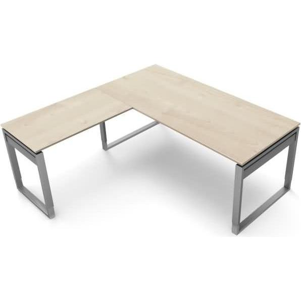 Kerkmann, Schreibtisch, Schreibtisch Form5 180 Bügel-Gestell 180x80x68-82cm / Anbau 100x60cm ahorn