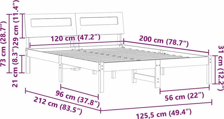 Image du produit vidaXL Plattformbett (120 x 200 cm)