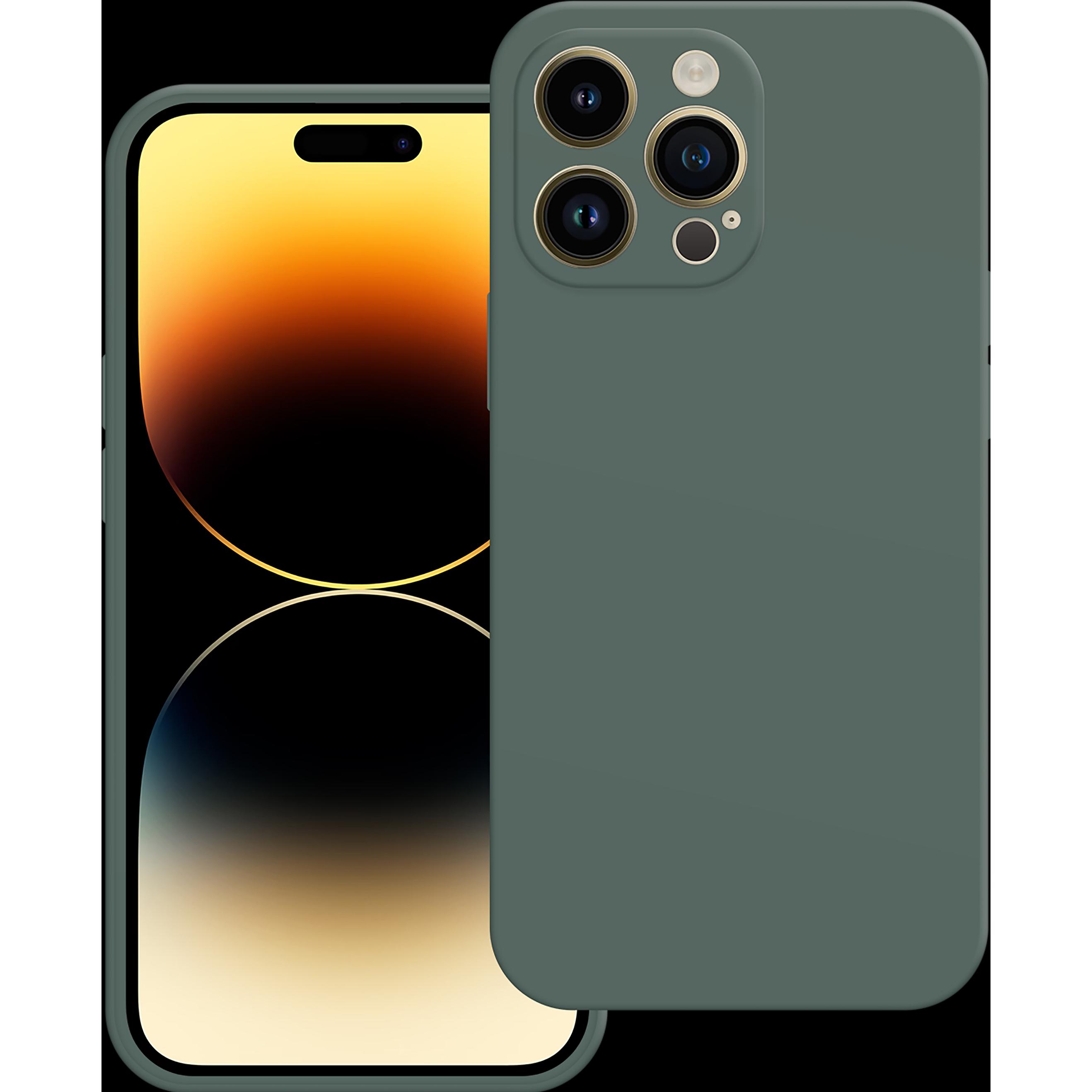 Cazy Silikon Hülle Kompatibel mit iPhone 14 Pro Max - Soft TPU Schutz - (Apple iPhone 14 Pro Max), Smartphone Hülle, Grü...