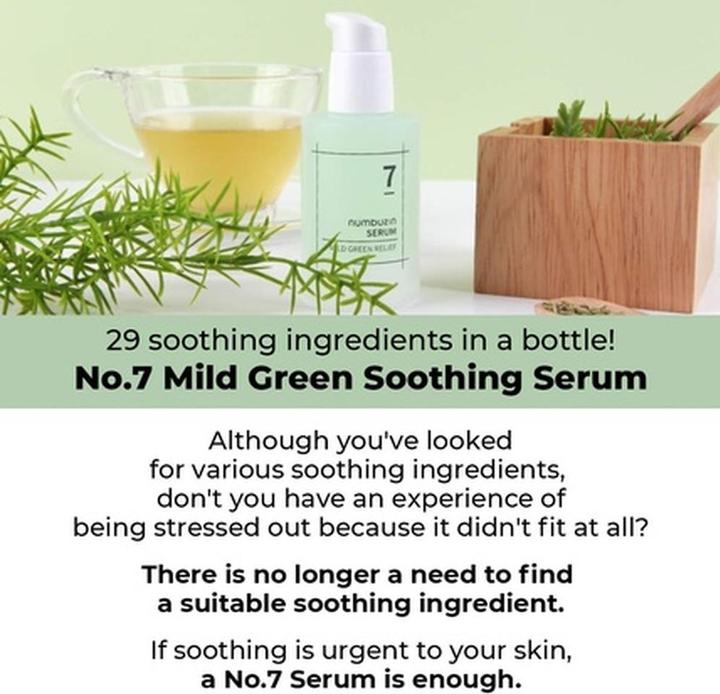 Actual product image Numbuzin No.7 Mild Green Soothing Serum for Acne-prone Skin and Sensitive Redness 1.69 fl oz (50 ml)