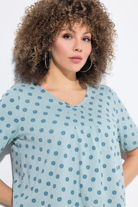 Produktbild Ulla Popken T-Shirt, Biesen, A-Linie, V-Ausschnitt, Halbarm (56)