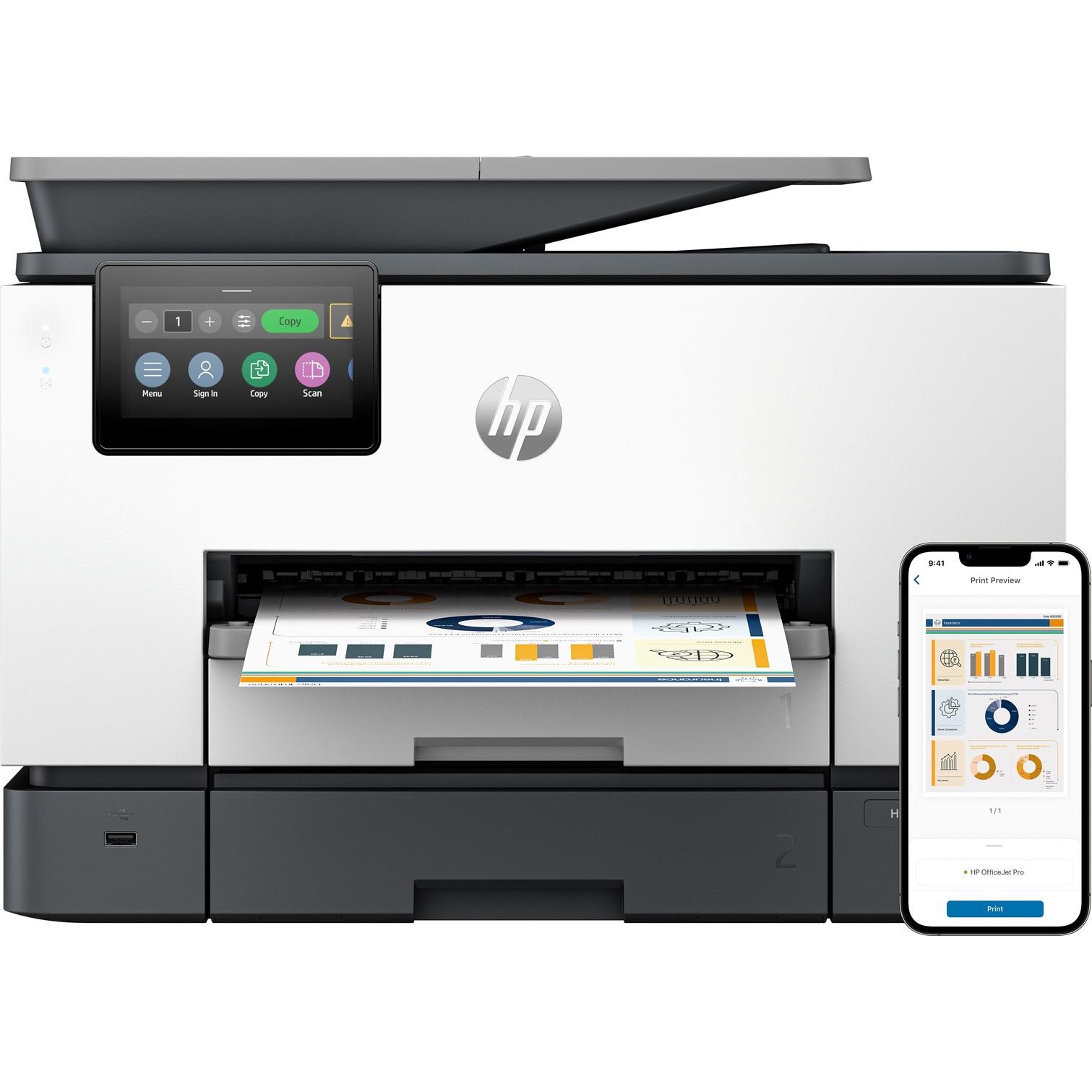 HP OfficeJet Pro 9130b All-in-One Printer (Farbe), Drucker, Grau