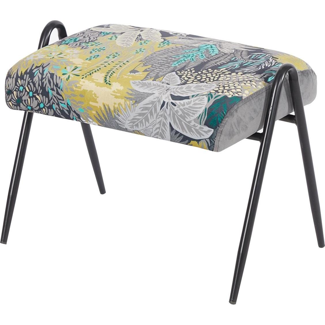 HTI-Living, Hocker + Pouf, Polsterhocker B/H/T 55 x 42 x 39 cm Olean Dreamy Forest Grau