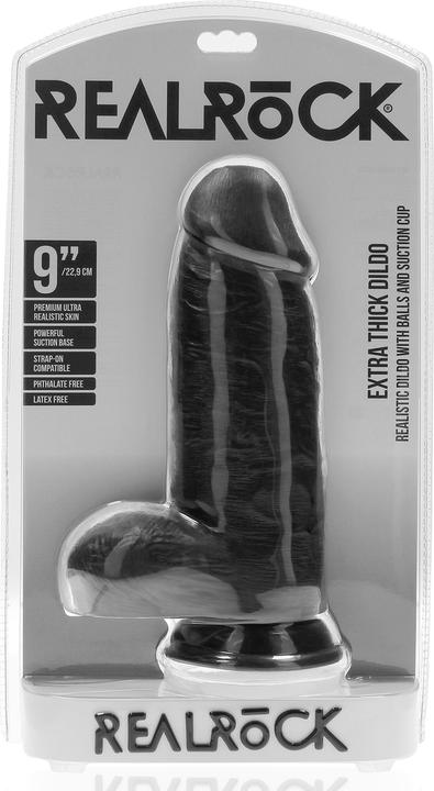 Image du produit RealRock Extra Thick Straight with Balls 9 / 23 cm - Black