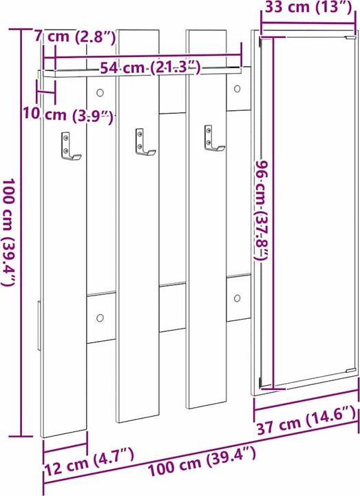 Actual product image vidaXL Garderobe zur Aufbewahrung