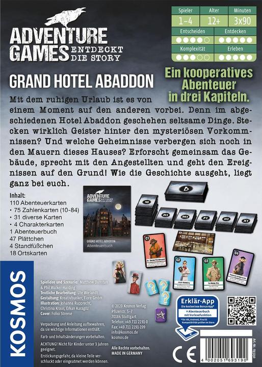 Actual product image Kosmos Adventure Games - Grand Hotel Abaddon (German)
