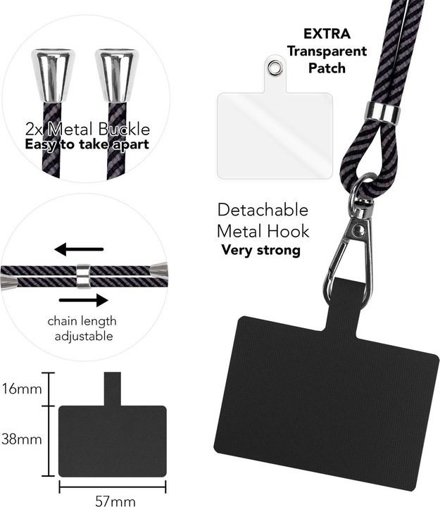 Productafbeelding Nalia Universele mobiele telefoonketting met pad