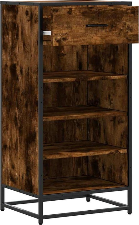Productafbeelding VidaXL Eiken schoenenrek gerookt 48x38x97,5 cm materiaal op houtbasis