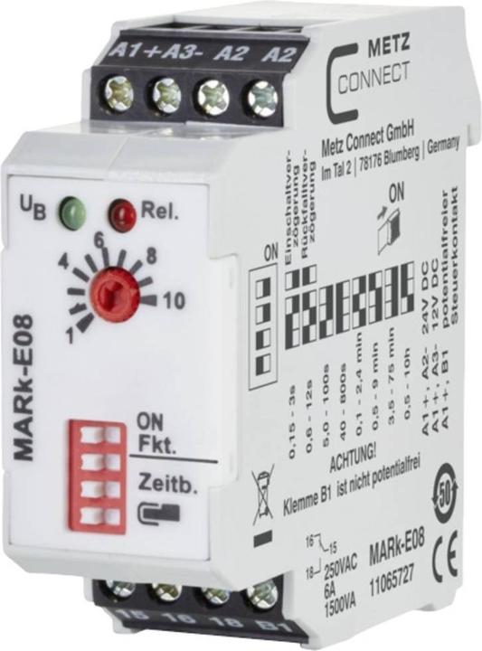 Actual product image Metz Connect 11065727 MARk-E08 Time relay Multifunctional 24 V/AC, 24 V/DC 1 pc.