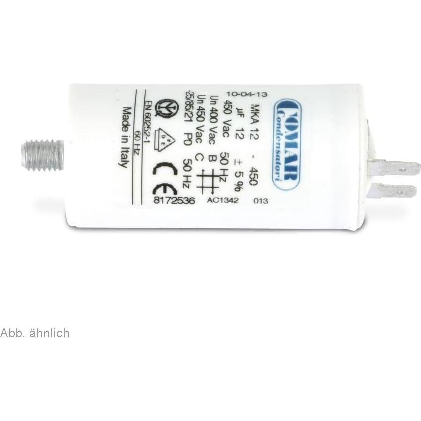 Thumbnail - Comar Condensatori Motorbetriebskondensator COMAR MKA450, 1,5µF/450V, 6,3mm, 25x57mm, Kondensator