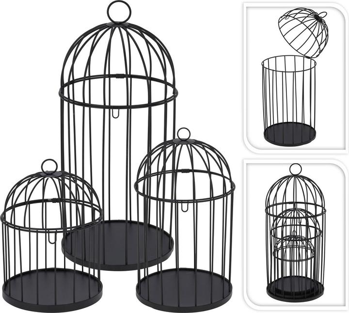 Produktbild ProGarden Edles Käfig-Deko-Set, 3-teilig aus Metall