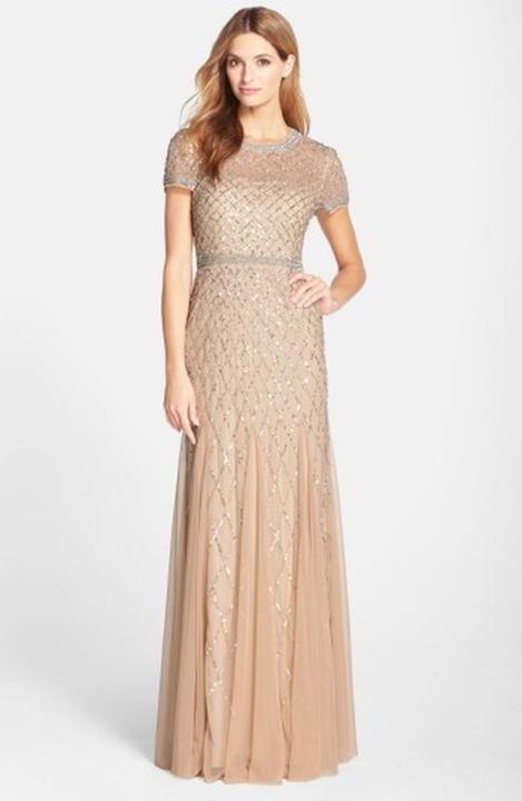 Image du produit Adrianna Papell Robe courte à perles en maille (42)