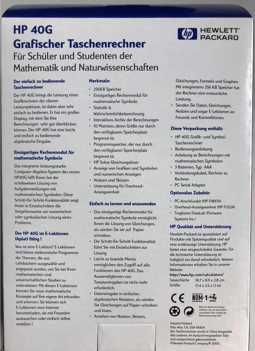 Immagine prodotto HP 40G Grafikrechner (Batterie)