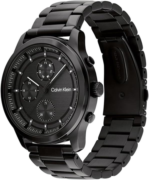 Actual product image Calvin Klein CK25200209 Ambition Heren Horloge - Mineraalglas - Staal - Zwart - 44 mm - Quartz - Vouw/Vlind (44 mm)