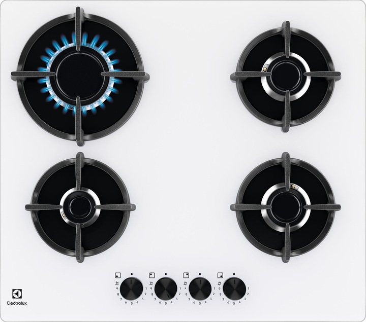 Produktbild Electrolux EGG64272W Weisser Einbau-Gasherd (59 cm) 4 Herd(e)