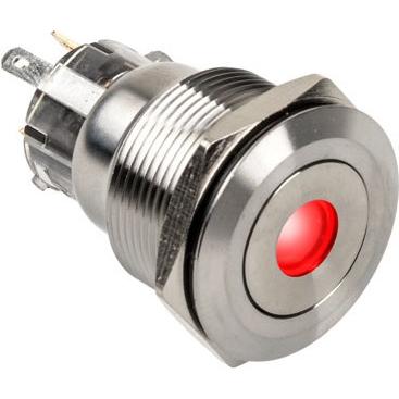DimasTech Vandalismusschalter/-taster 22mm, Silverline Dot - RGB, Taster + Schalter, Silber