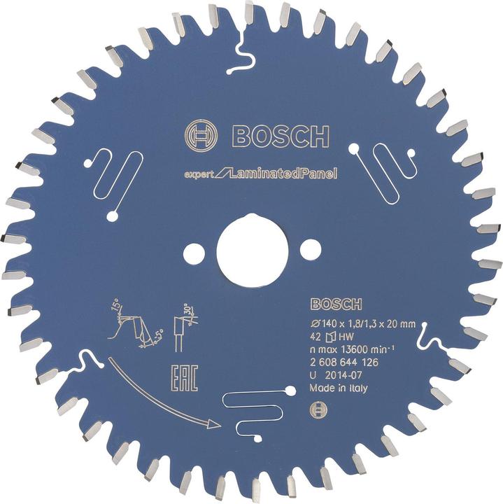 Produktbild Bosch Professional Zubehör Kreissägeblatt Expert for Laminated Panel, 140 x 20 x 1,8 mm, 42