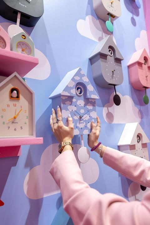 Actual product image Fisura Blue Cuckoo Clock with Clouds