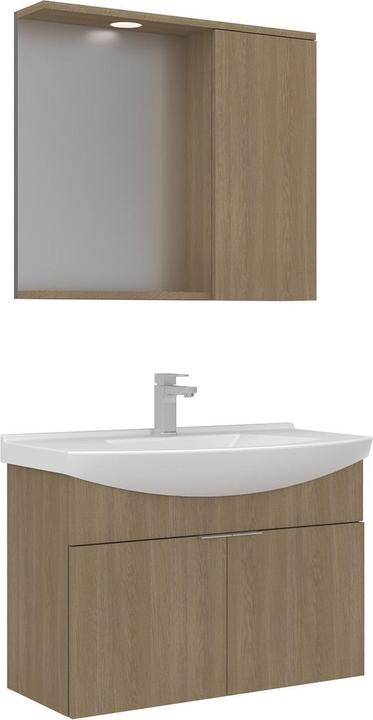 Produktbild Homitis Purus 80 Bathroom Cabinet With Sink & Mirror Set (2 Pieces)