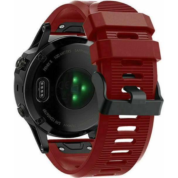 Thumbnail - Strap-it Silikonarmband (Silikon, 6x, fenix 5X), Uhrenarmband, Rot