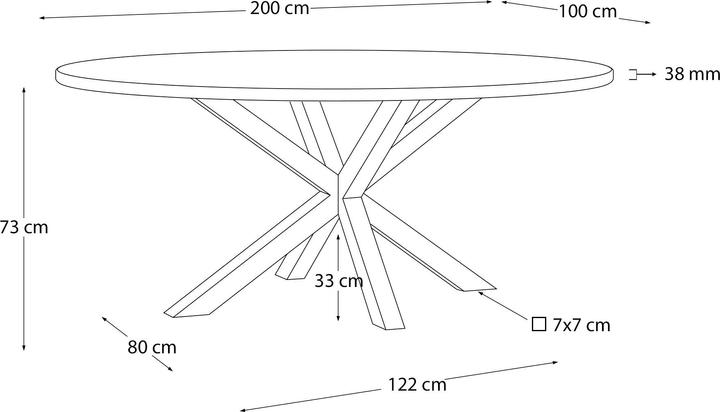 Actual product image Kave Home Argo (200 x 100 x 75.5 cm)
