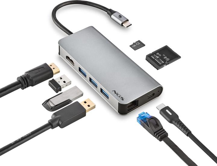 Produktbild NGS Wonder dock 8 (USB-C, 6 Ports)
