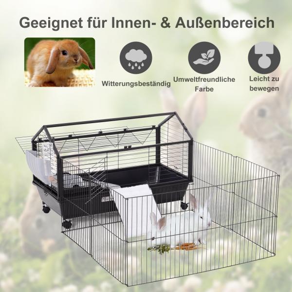 Image du produit PawHut Cage pour cochons d'Inde avec enclos extérieur