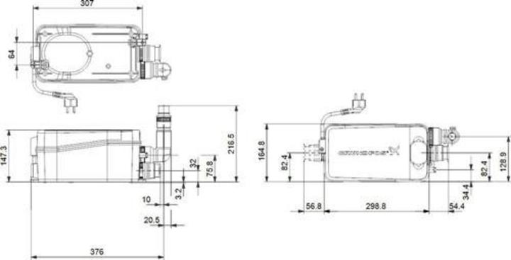 Produktbild Grundfos Grundf Kleinhebeanlage SOLOLIFT2 D-2 0,28 kW, 230-240 V/50 Hz 376x165x147mm (Kellerpumpe)
