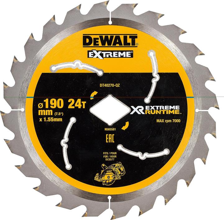 Actual product image DeWalt Circular saw blade hand crank 190mm 24WZ/FZ