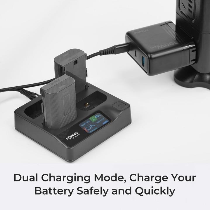 Immagine prodotto Accsoon Toprig 100W 4-Bay LP-E6 Fast Charger (BC03) (Caricabatterie per fotocamere)