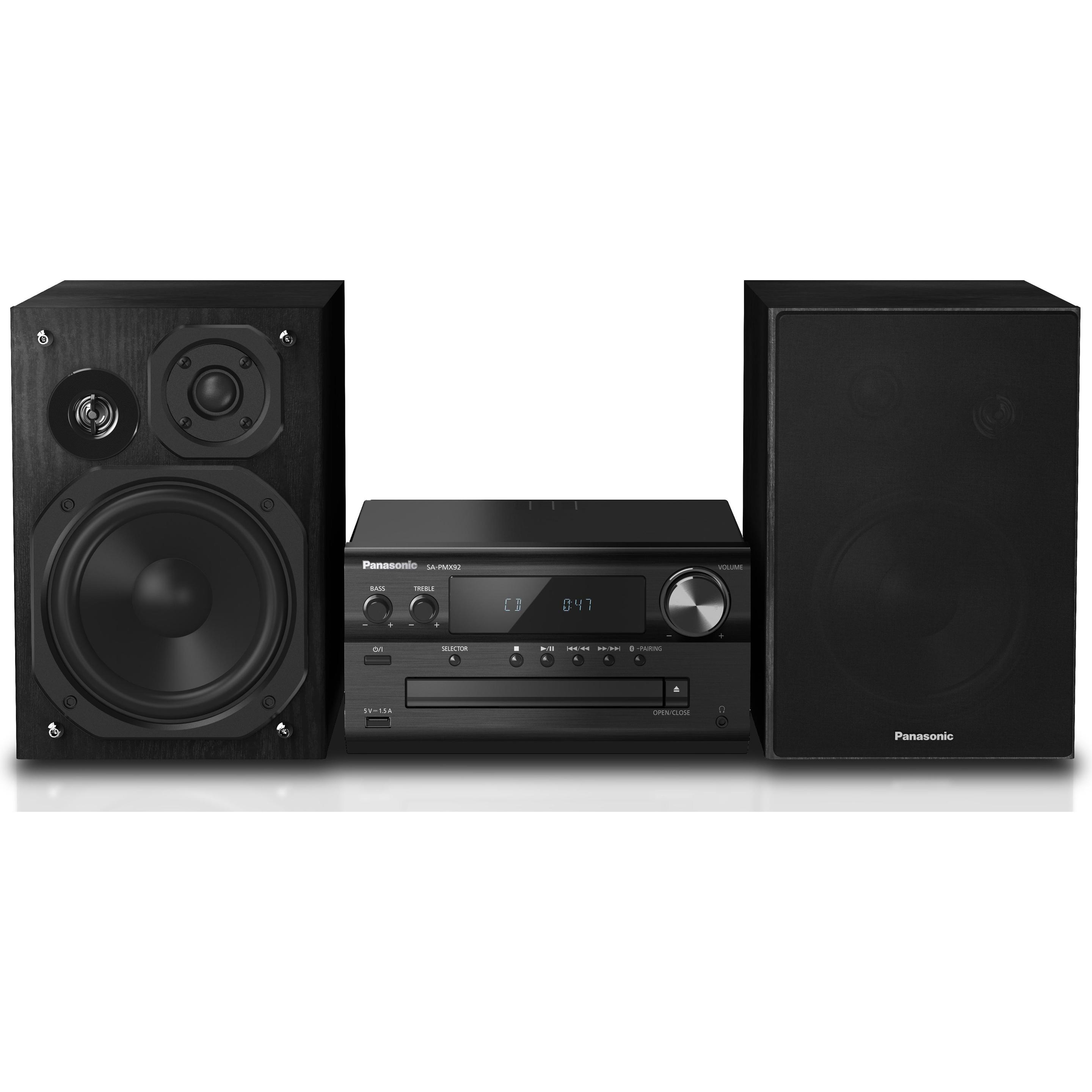 Panasonic SC-PMX92 Home-Audio-Minisystem (Bluetooth, CD Player, 1x 120 W), Stereoanlage, Schwarz